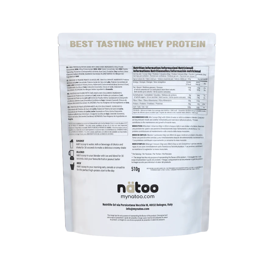 NATOO Whey Protein 510g Cookie's Cream - immagine 2
