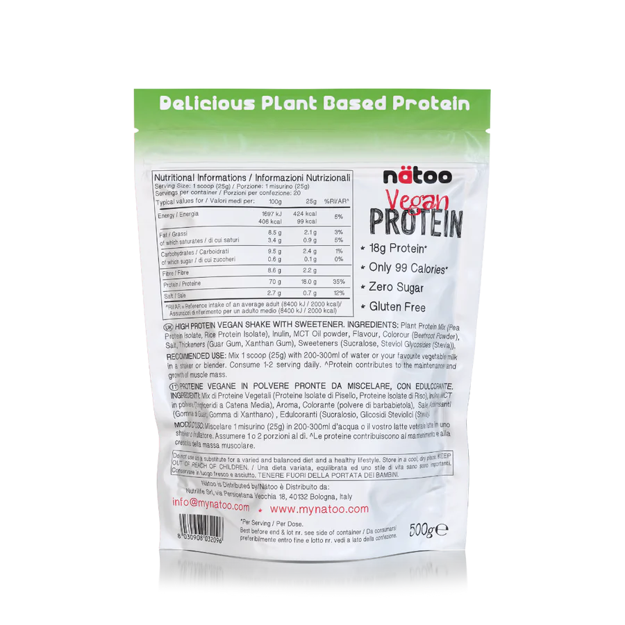NATOO Vegan Protein 500gr gusto Fragola - immagine 2